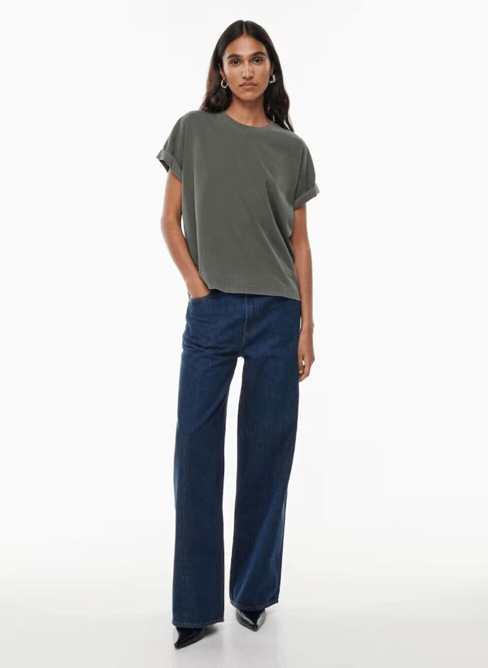 Aritzia Denim Forum Blue The '90s Lo-Rise Baggy Wide Leg Jeans Women's Size 27